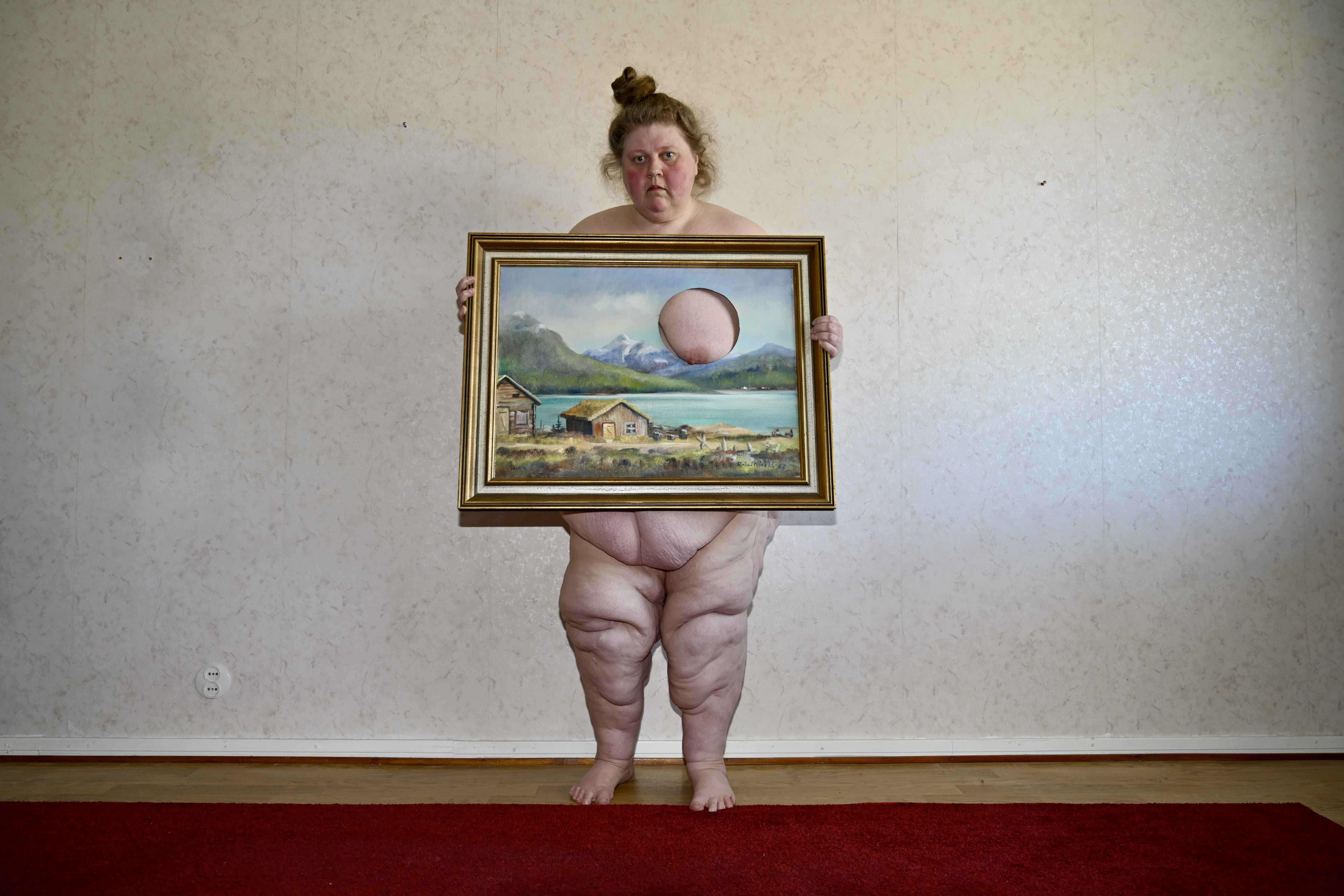 Iiu Susiraja, <em>Flesh Painting, Cottage</em>, 2025. <em>Fine art archival pigment print, 32 x 48 in (81.3 x 121.9 cm)</em>